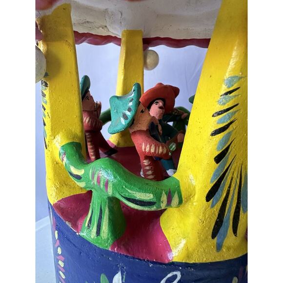 Gerardo Ortega Signed Carousel Vintage Mexican Folk Art Pottery - Picture 9 of 16